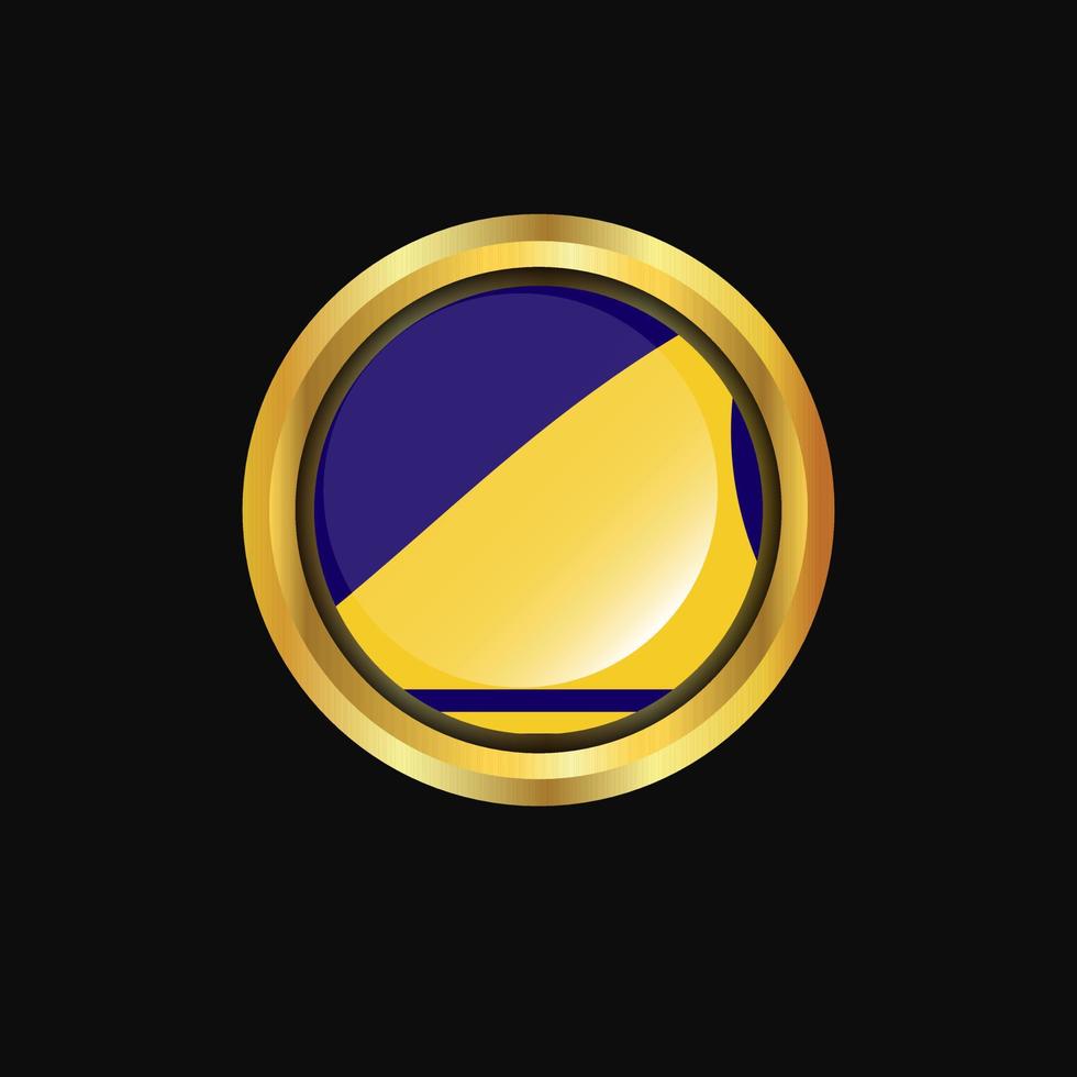 Tokelau flag Golden button vector