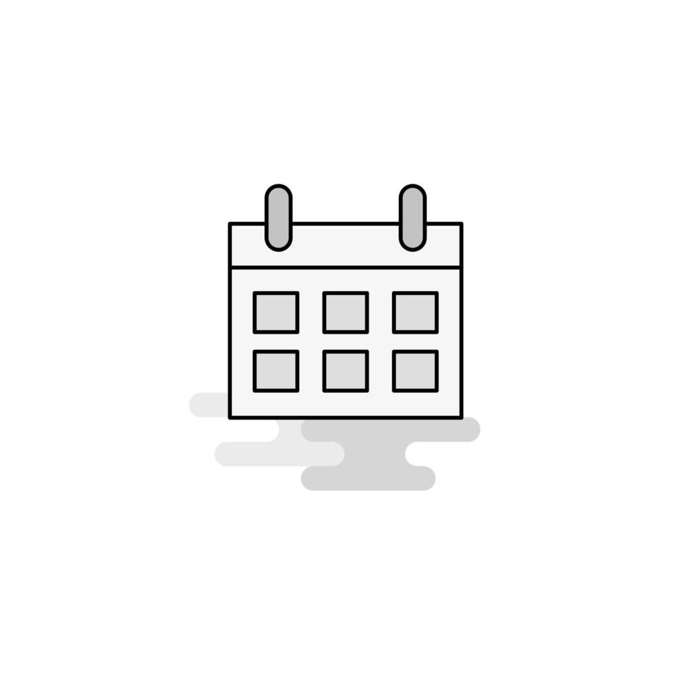 Calendar Web Icon Flat Line Filled Gray Icon Vector