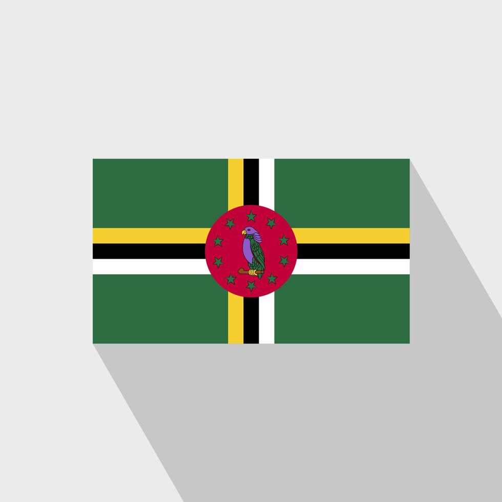 Dominica flag Long Shadow design vector