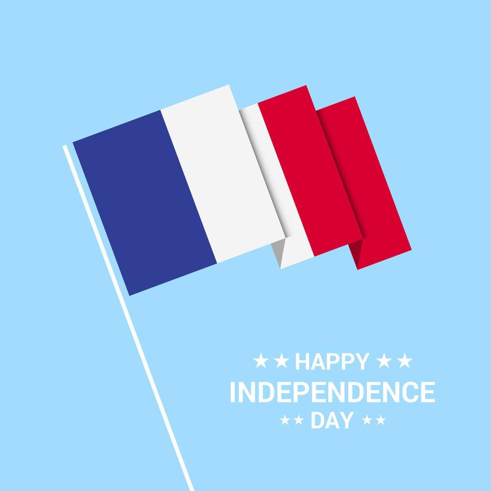 France Independence day typographic design with flag vector