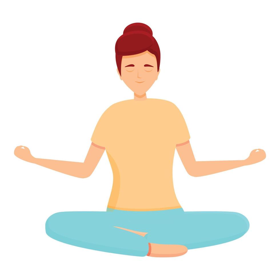 Zen meditation icon, cartoon style vector