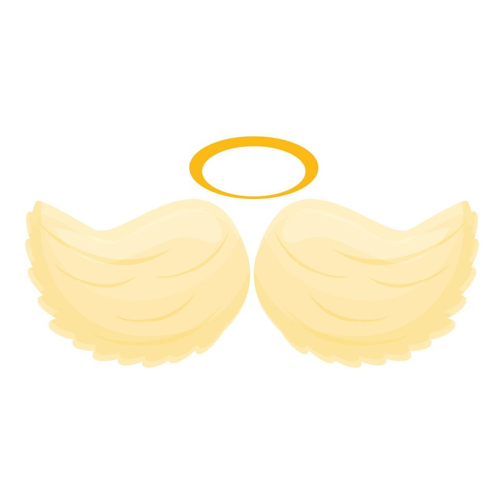 Heaven angel wings icon, cartoon style vector