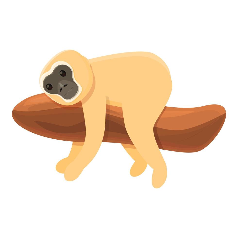 Gibbon animal icon, cartoon style vector
