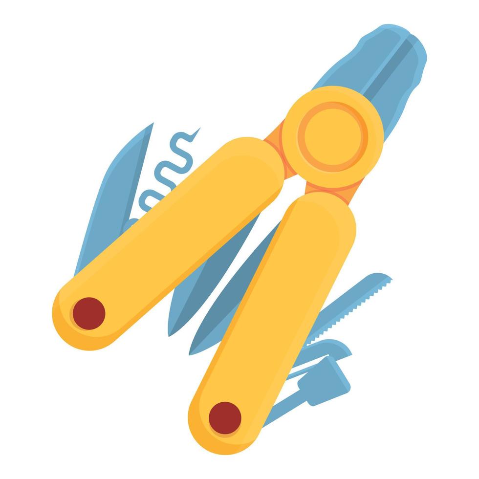 Multitool pliers icon, cartoon style vector