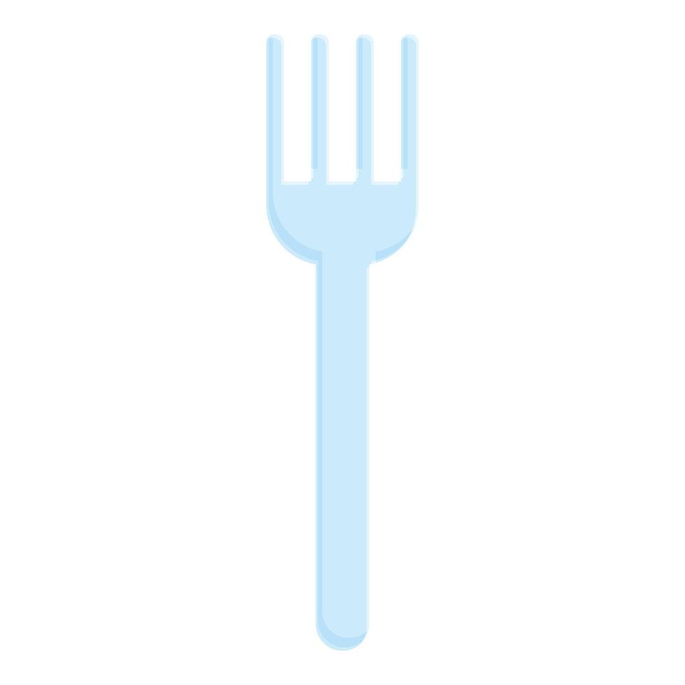 Plastic fork icon, cartoon style vector