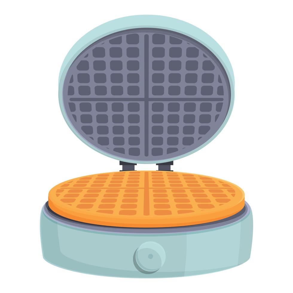 Waffle maker cooker icon cartoon vector. Iron machine vector