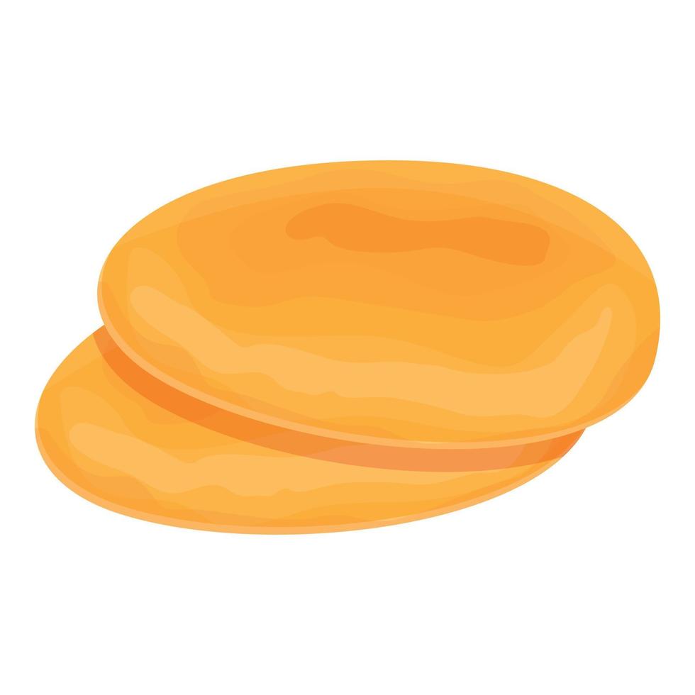 icono de pan de pita de cocina, estilo de dibujos animados vector