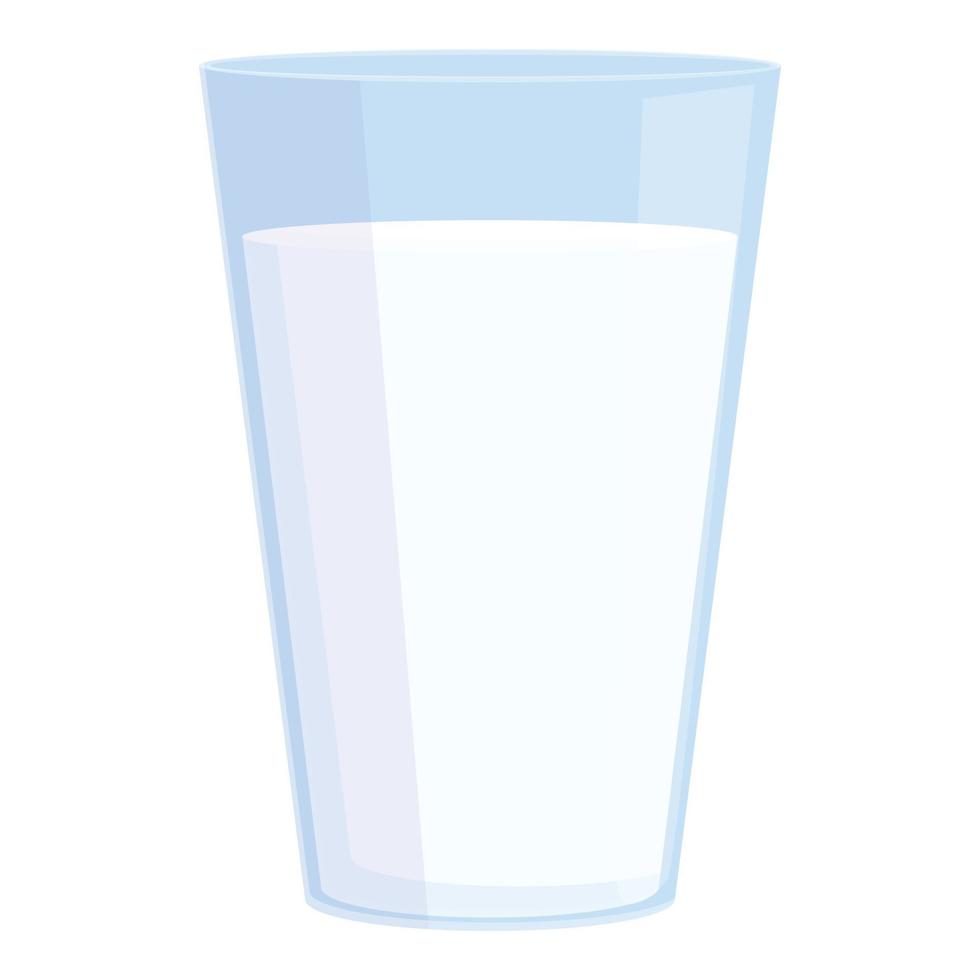 Milk glass icon, cartoon style vector