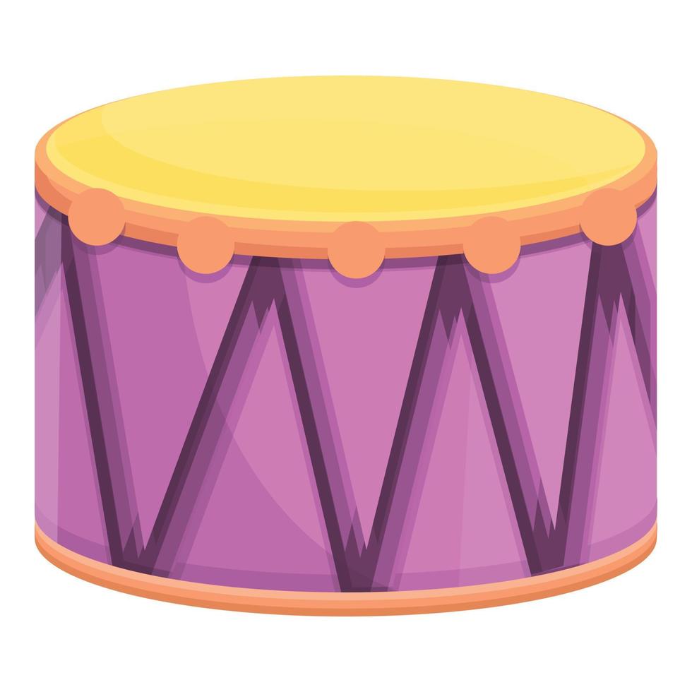 Kid drum icon, cartoon style vector