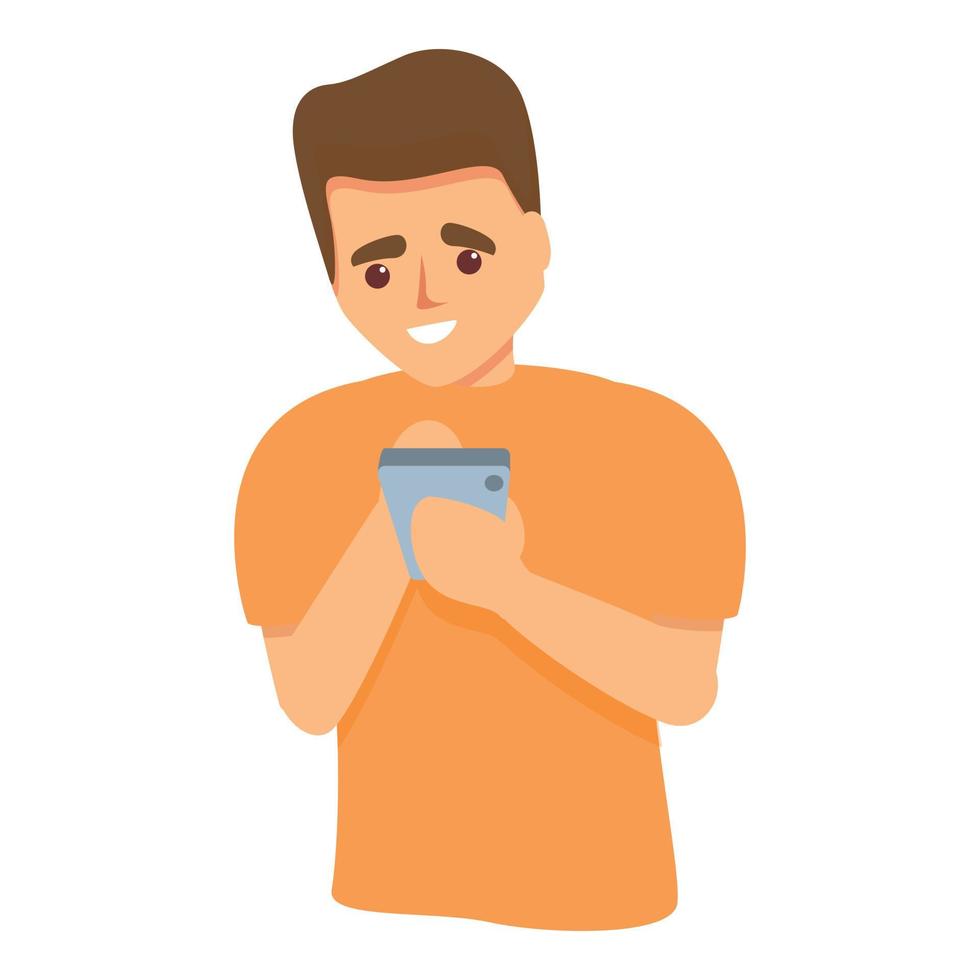 Smartphone video call icon, cartoon style vector