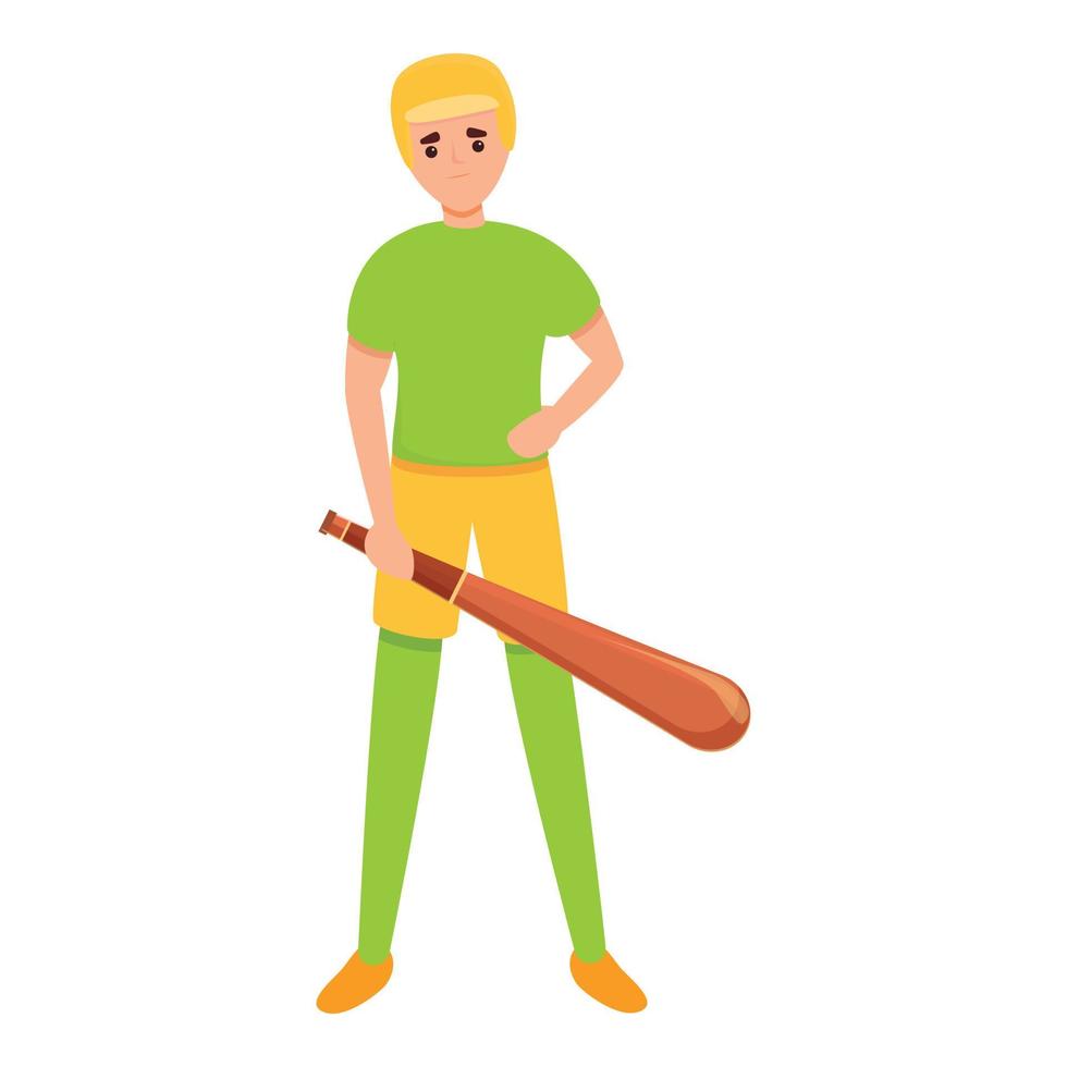 icono de jugador de béisbol infantil, estilo de dibujos animados vector