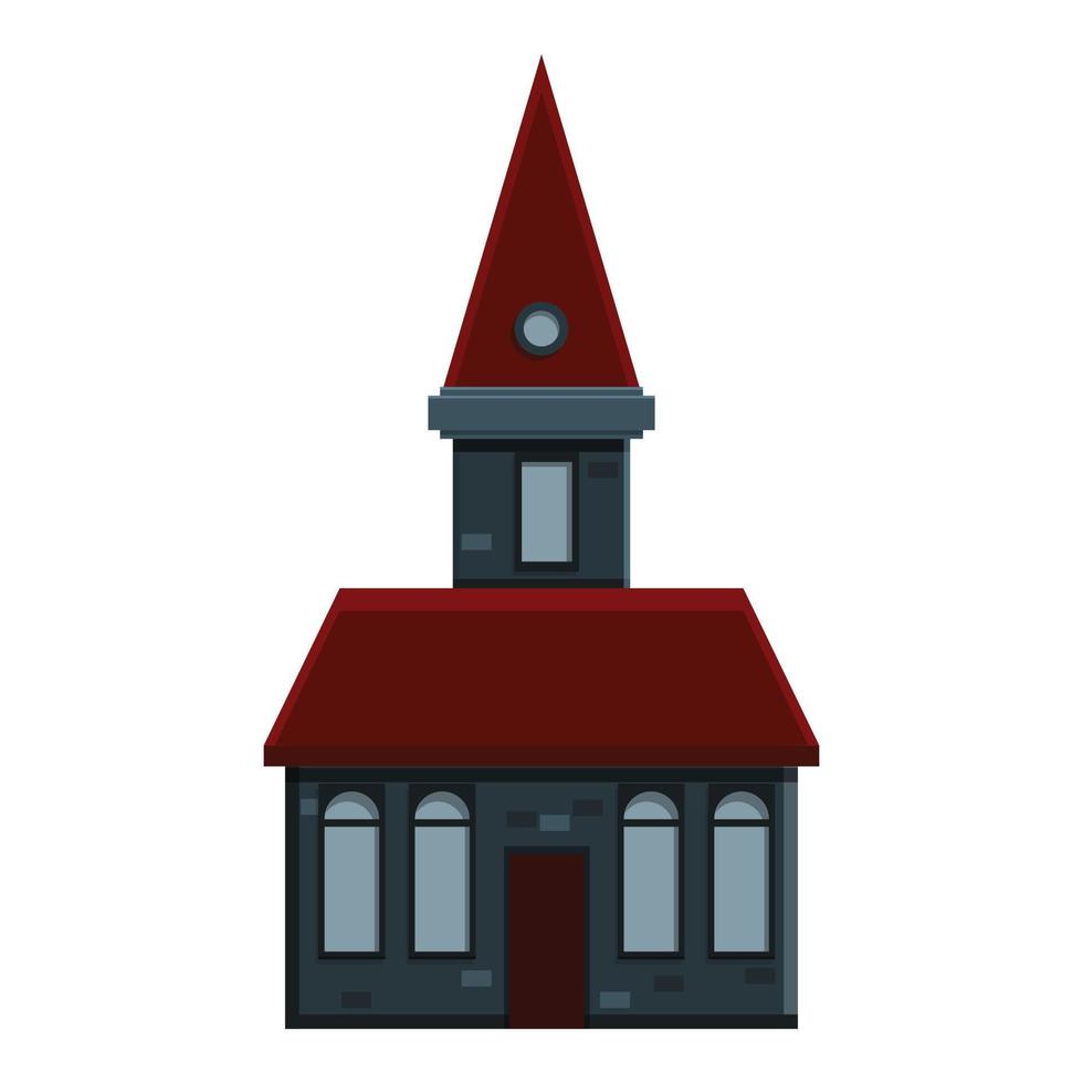 Holiday creepy house icon, cartoon style vector