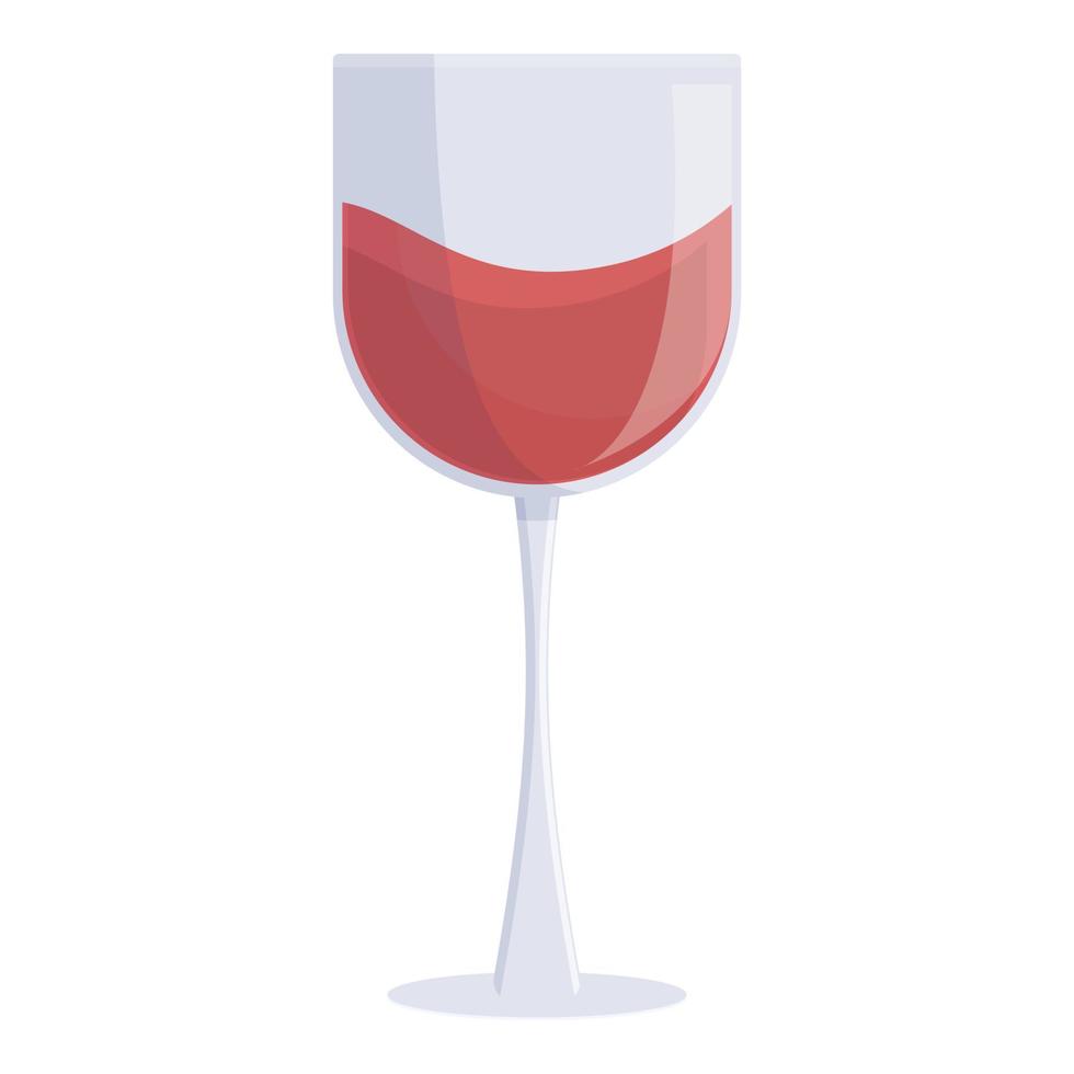 First class travel wine glass icon, cartoon style vector