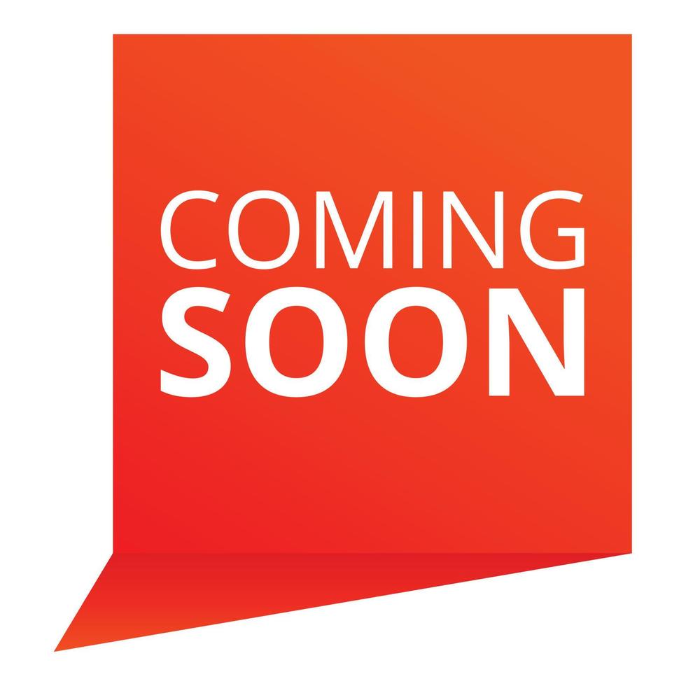 Coming soon plate icon, cartoon style vector