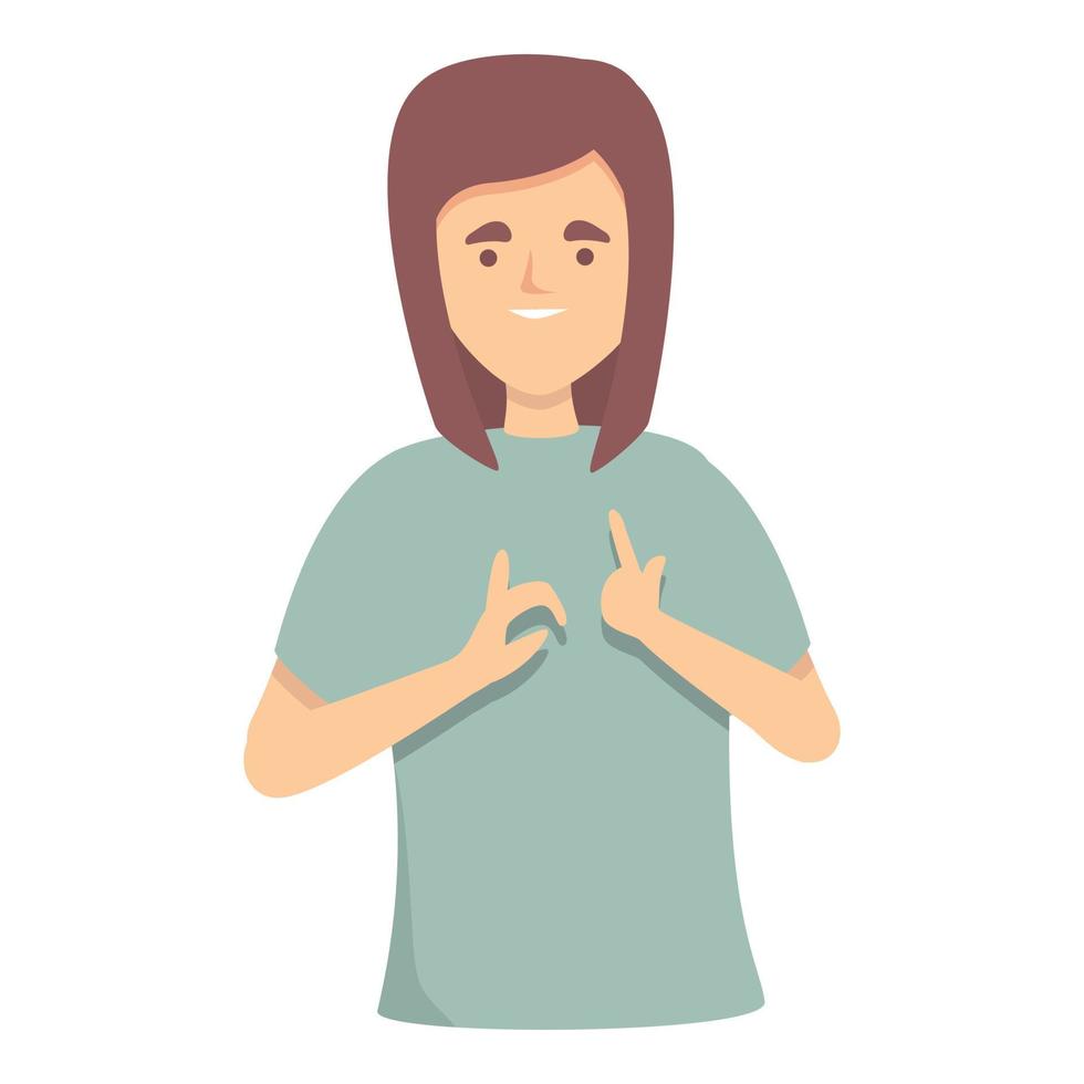 Mother speak deaf icon cartoon vector. Mute people vector