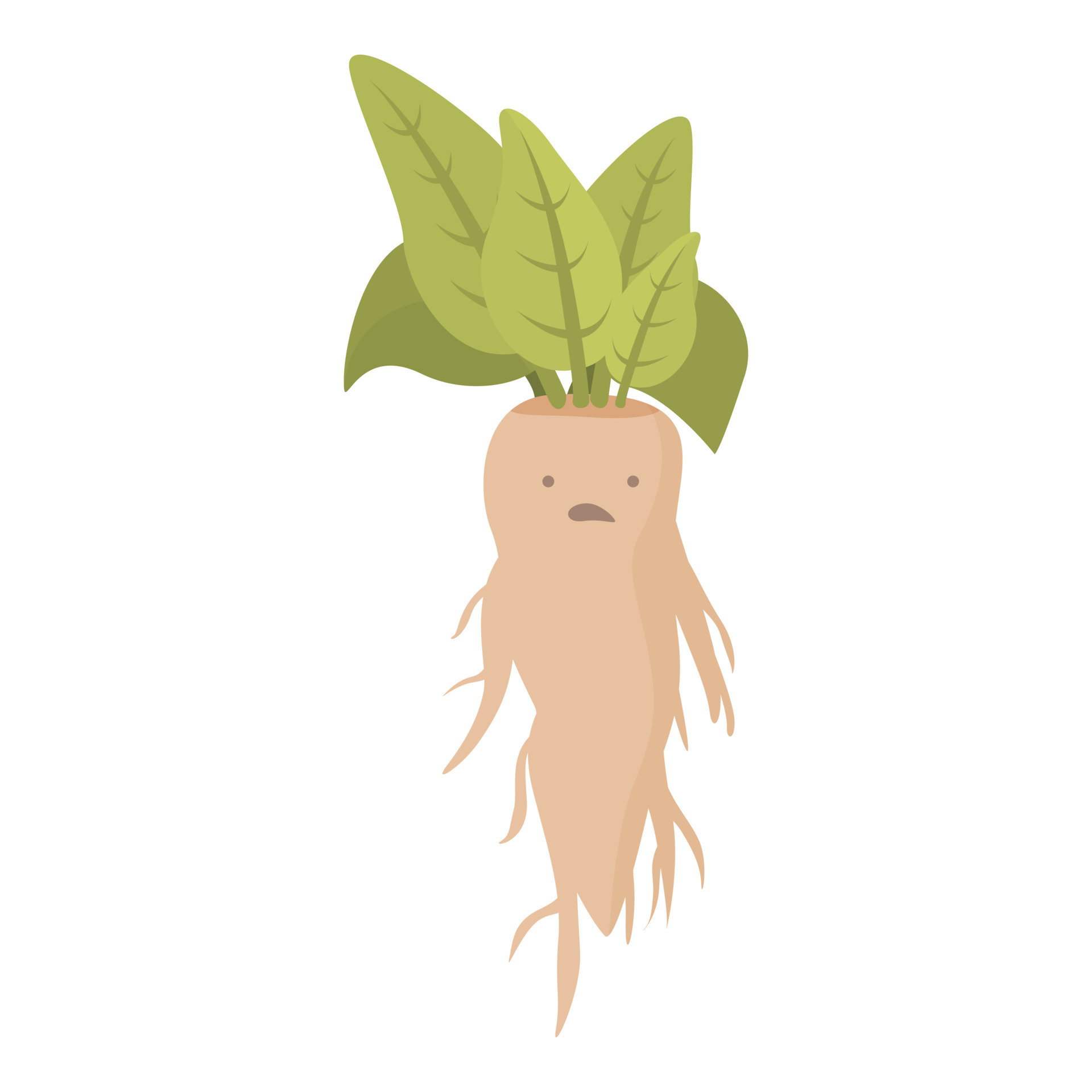 Cute lovely cartoon mandrake roots illustration seamless vector