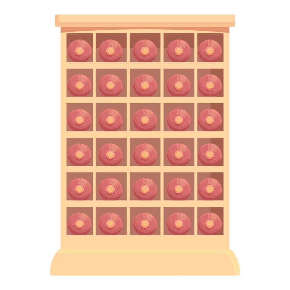 Kitchen wine cabinet icon cartoon vector. Wood box vector