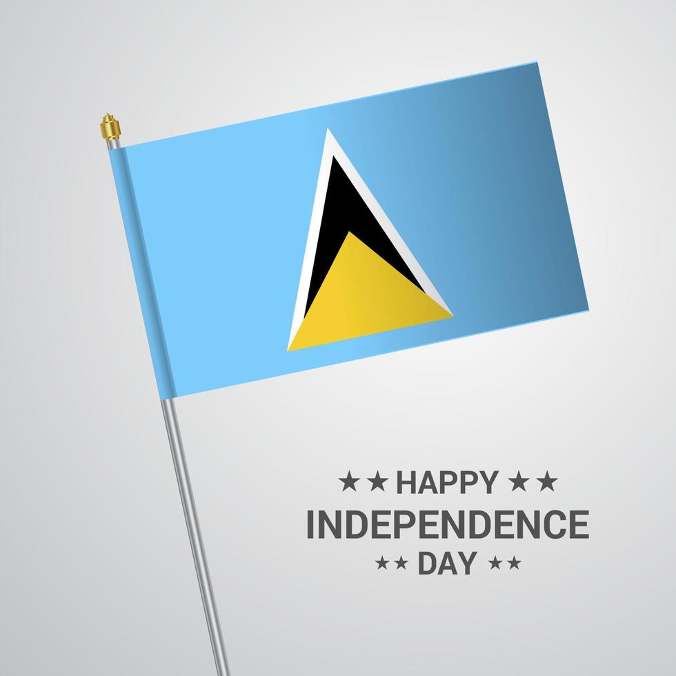 Saint Lucia Independence day typographic design with flag vector