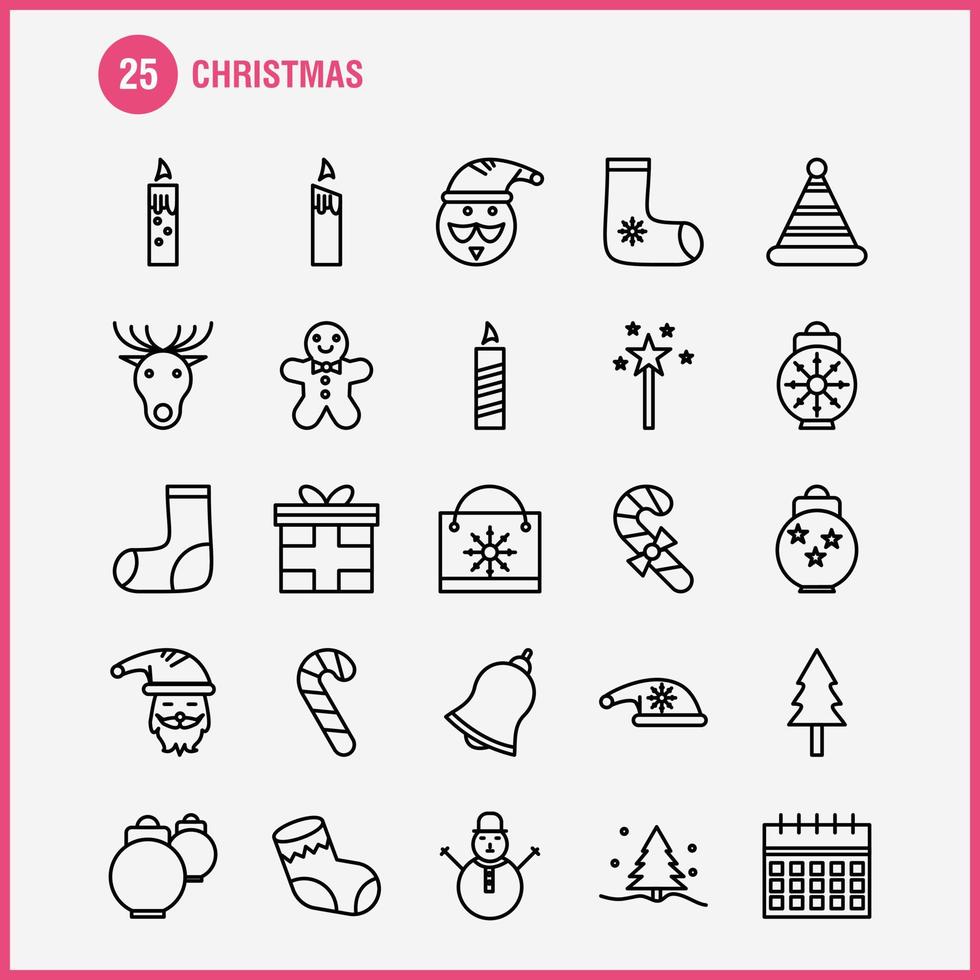 Christmas Line Icons Set For Infographics Mobile UXUI Kit And Print Design Include Sale Document File Text Music Sound Media Multimedia Collection Modern Infographic Logo and Pictogram vector