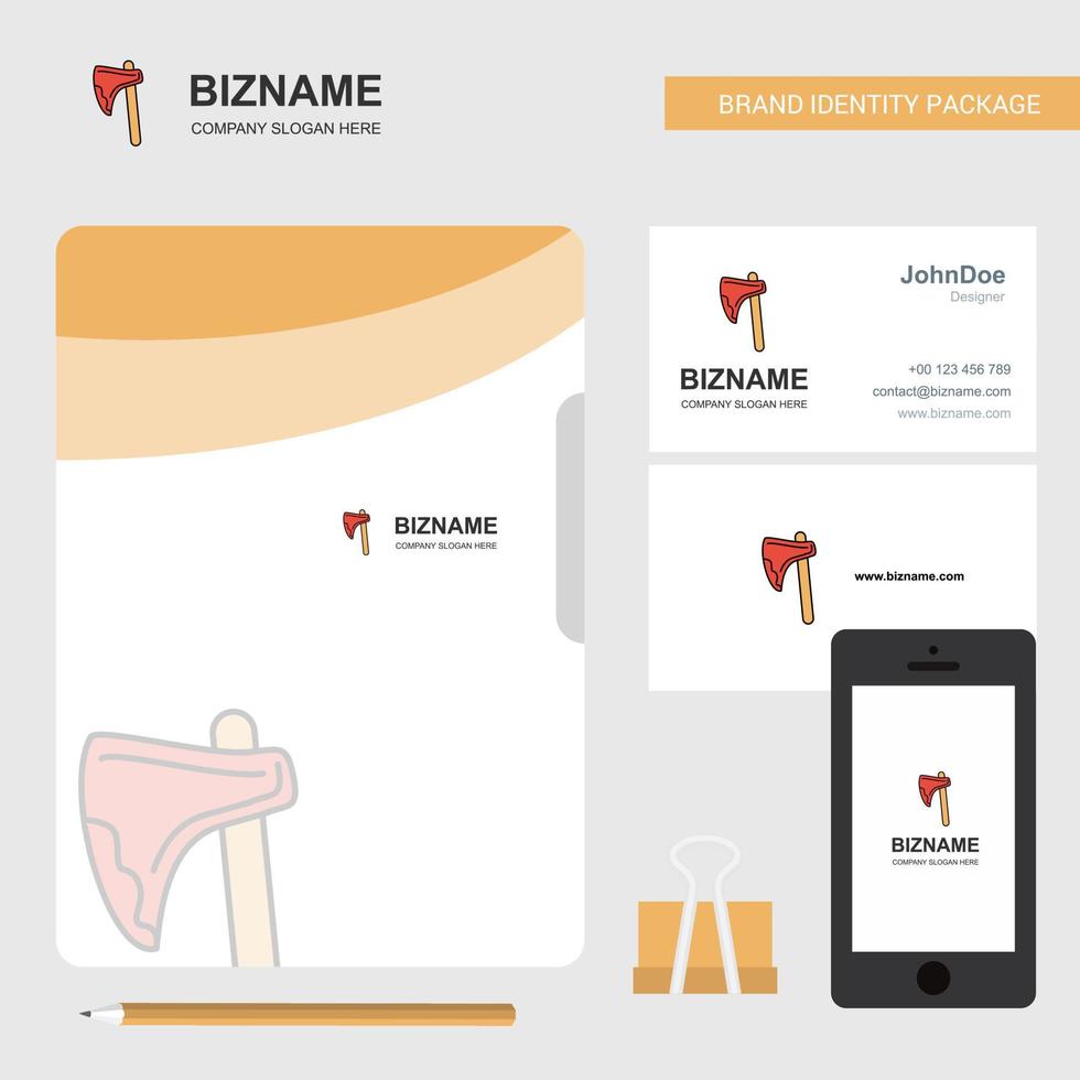 Axe Business Logo File Cover Visiting Card and Mobile App Design Vector Illustration