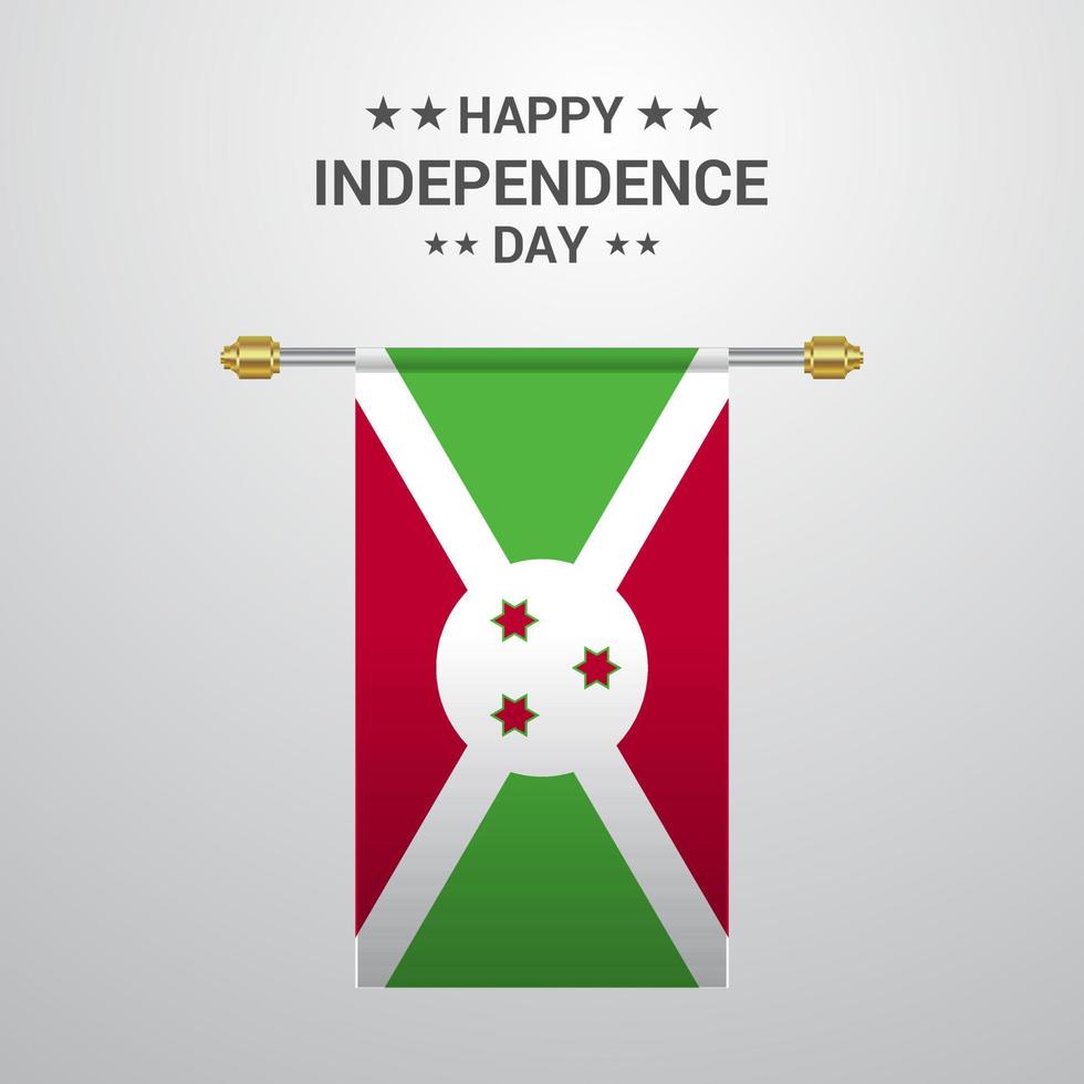 fondo de bandera colgante del día de la independencia de burundi vector