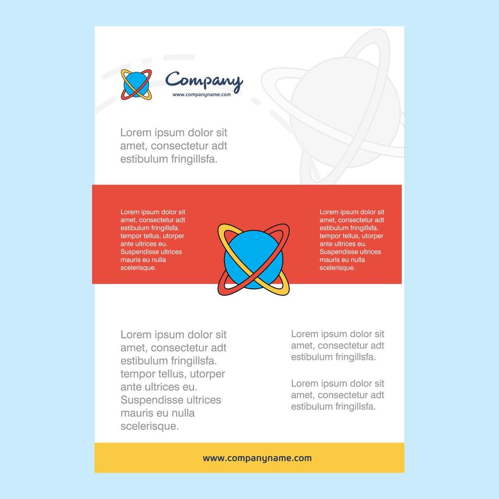 Template layout for Globe comany profile annual report presentations leaflet Brochure Vector Background