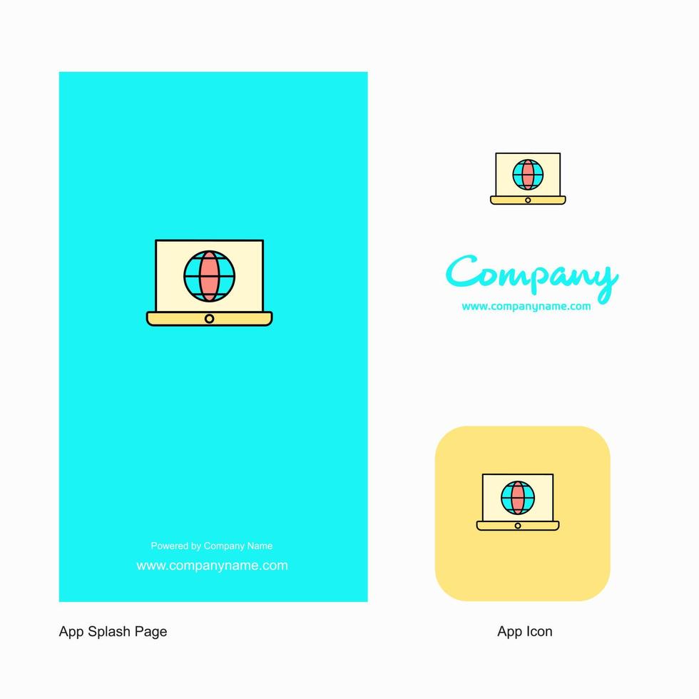 Internet on Laptop Company Logo App Icon and Splash Page Design Creative Business App Design Elements vector