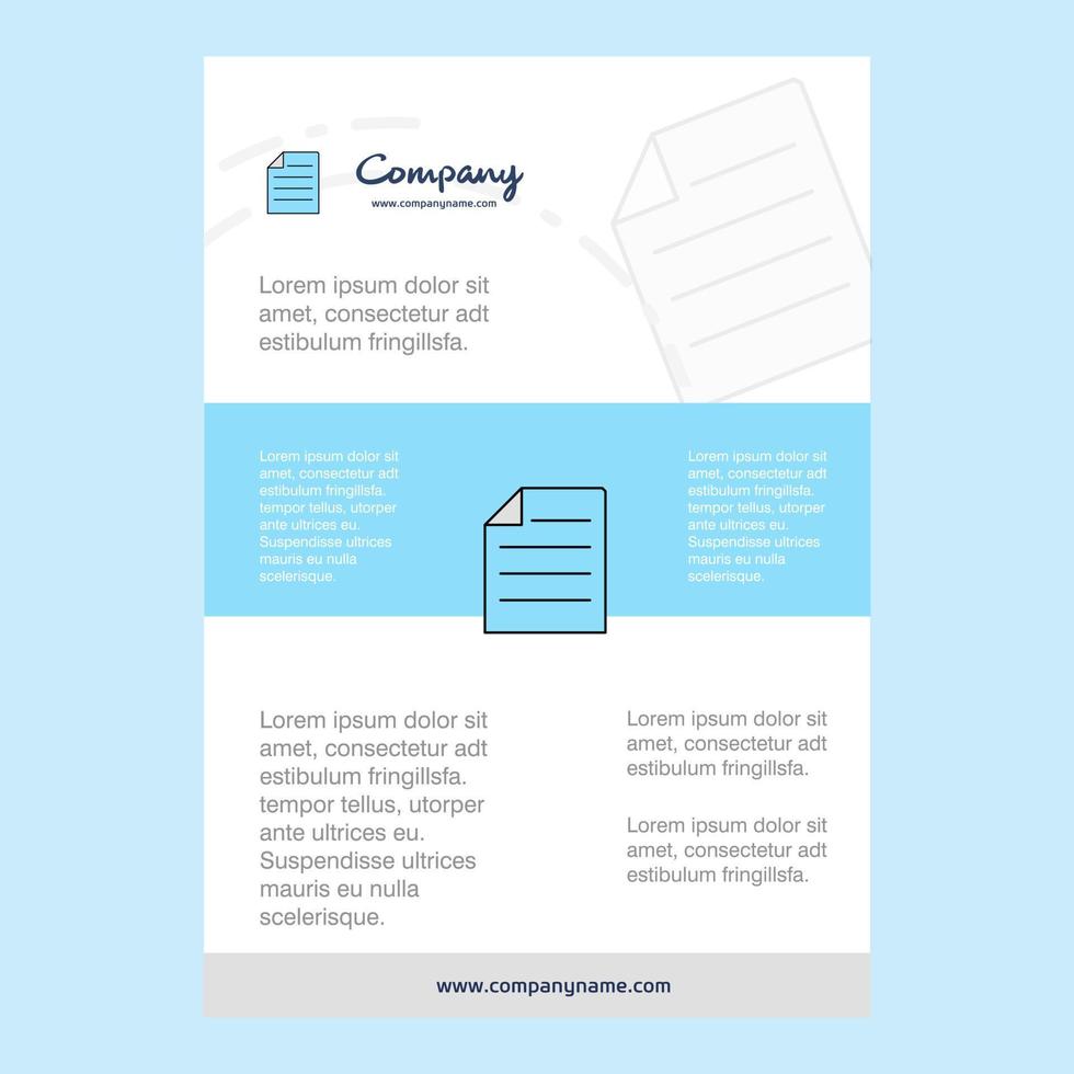 Template layout for Document comany profile annual report presentations leaflet Brochure Vector Background