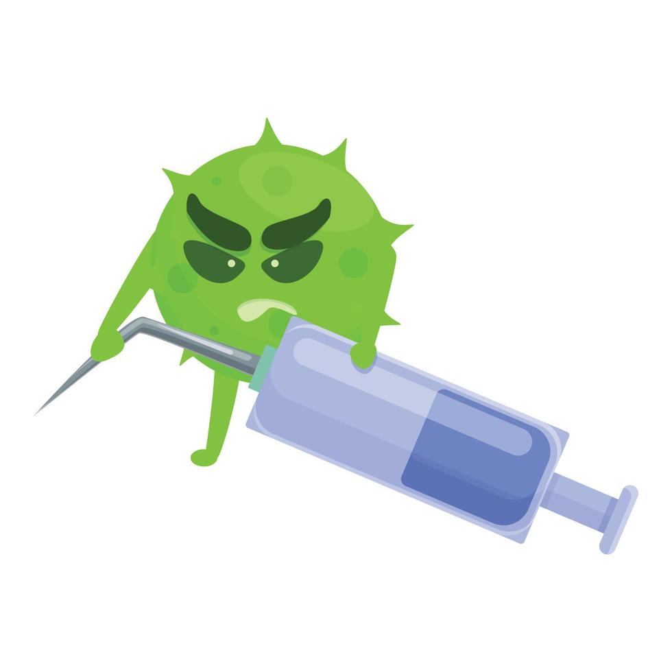 Injection antibiotic resistance icon, cartoon style vector