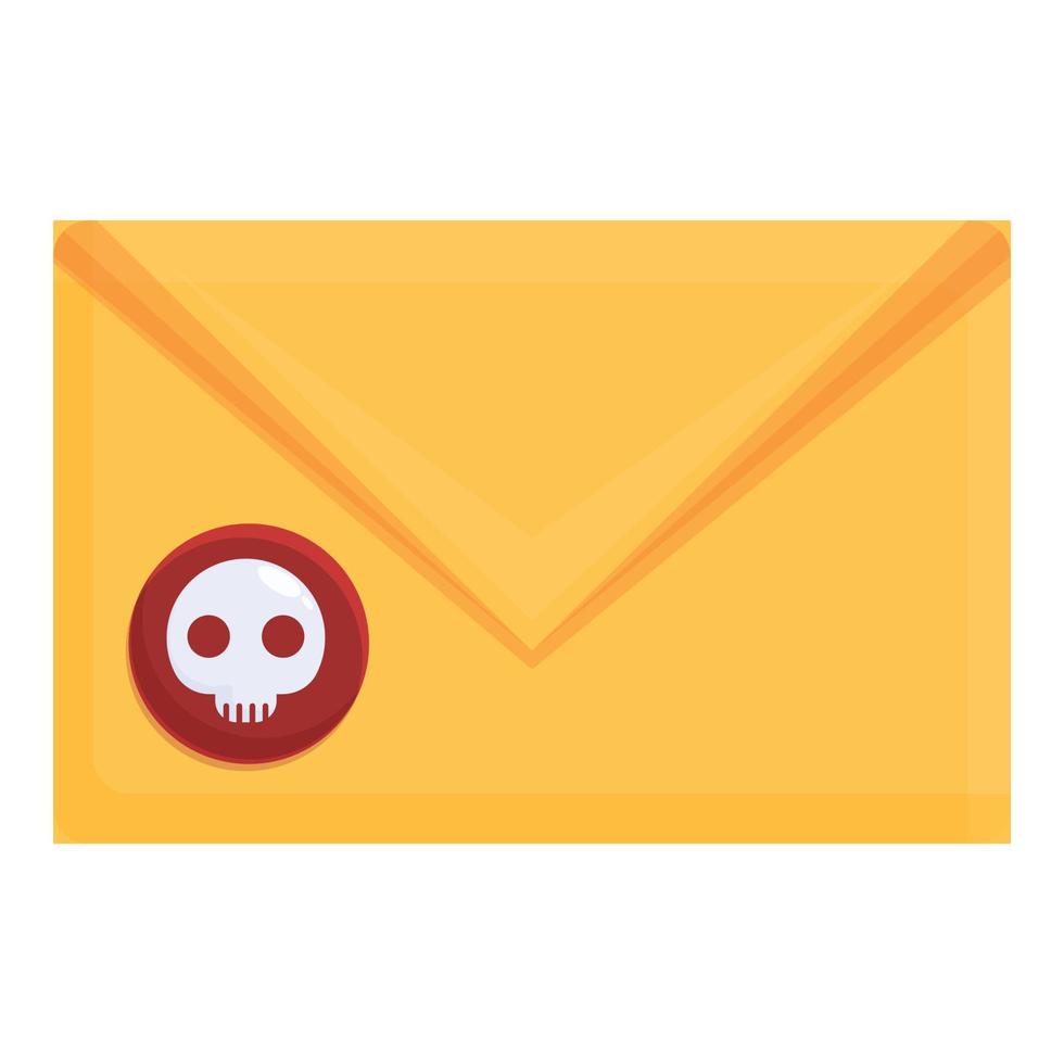 Hacker mail malware icon, cartoon style vector