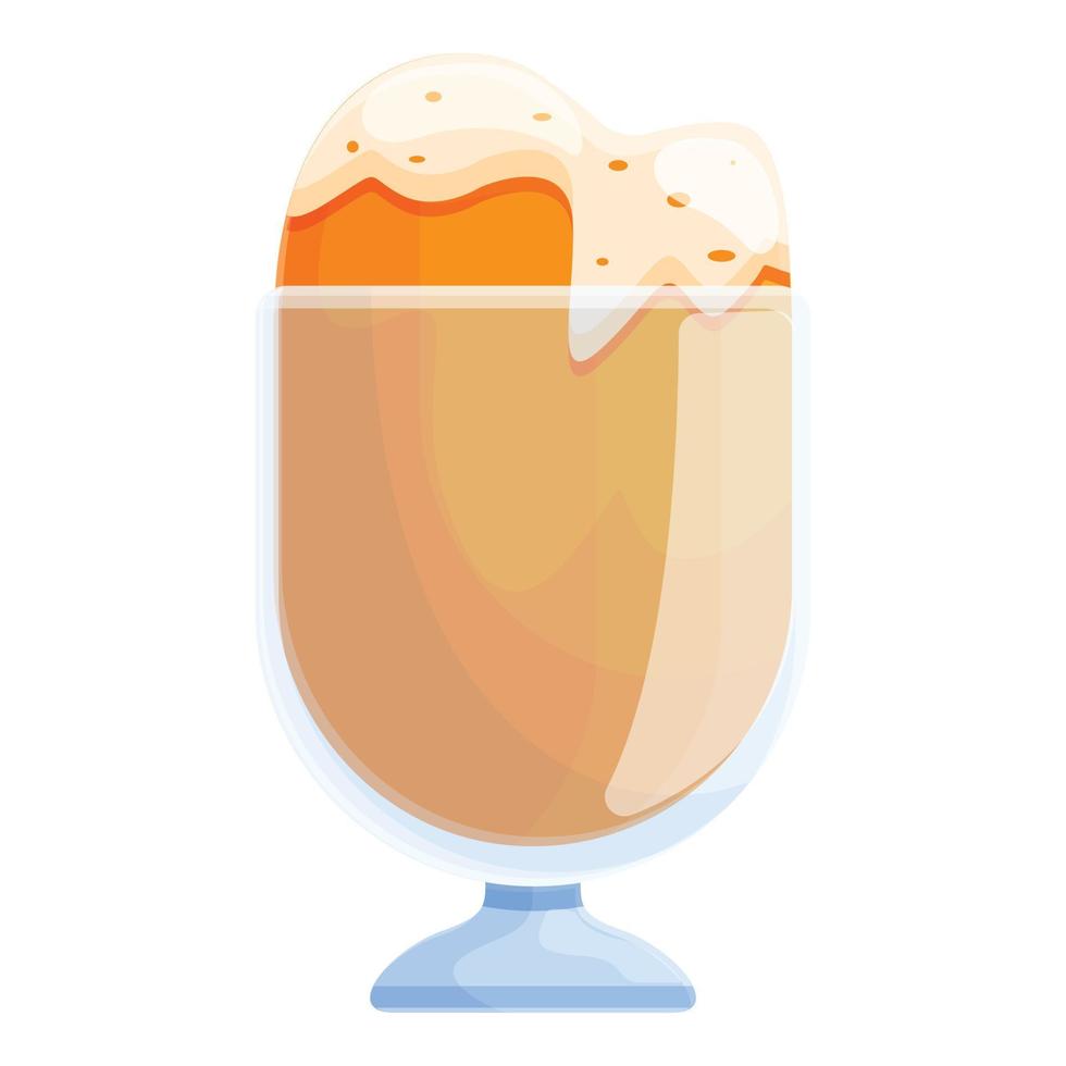 Orange ice cream icon, cartoon style vector