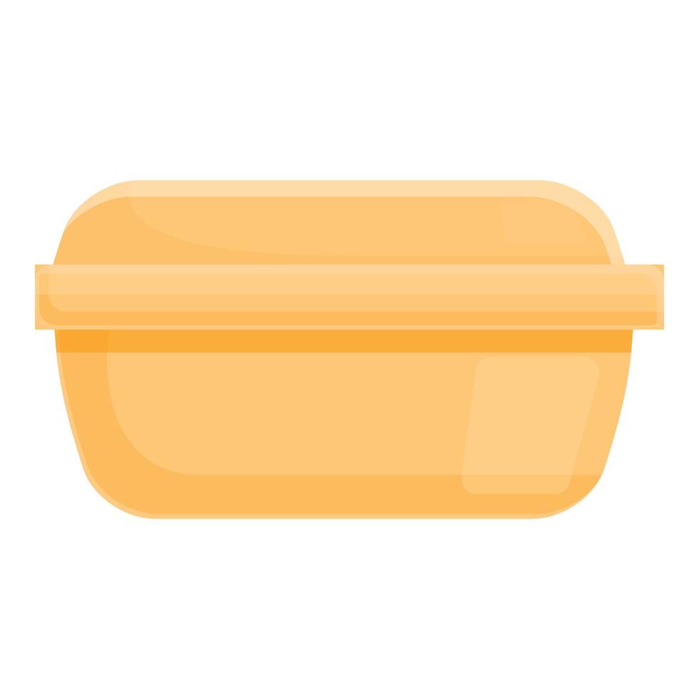 Biodegradable plastic container icon, cartoon style vector