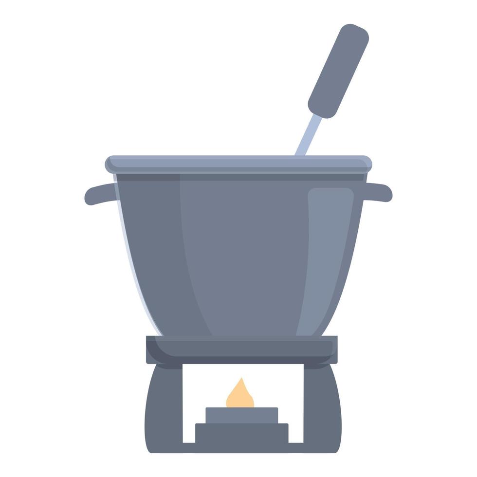 Dinner fondue icon cartoon vector. Cheese food vector