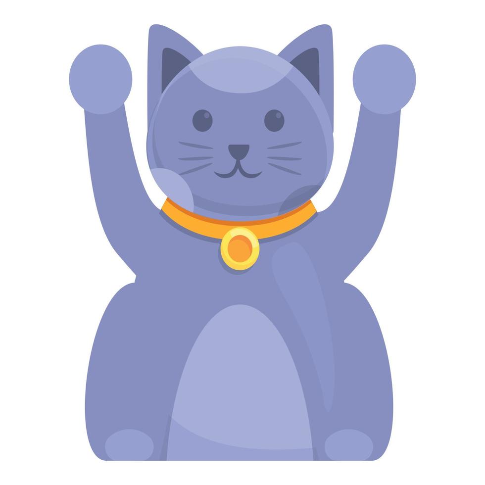 Kitty lucky cat icon, cartoon style vector