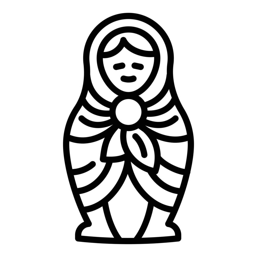 Family nesting doll icon, outline style vector