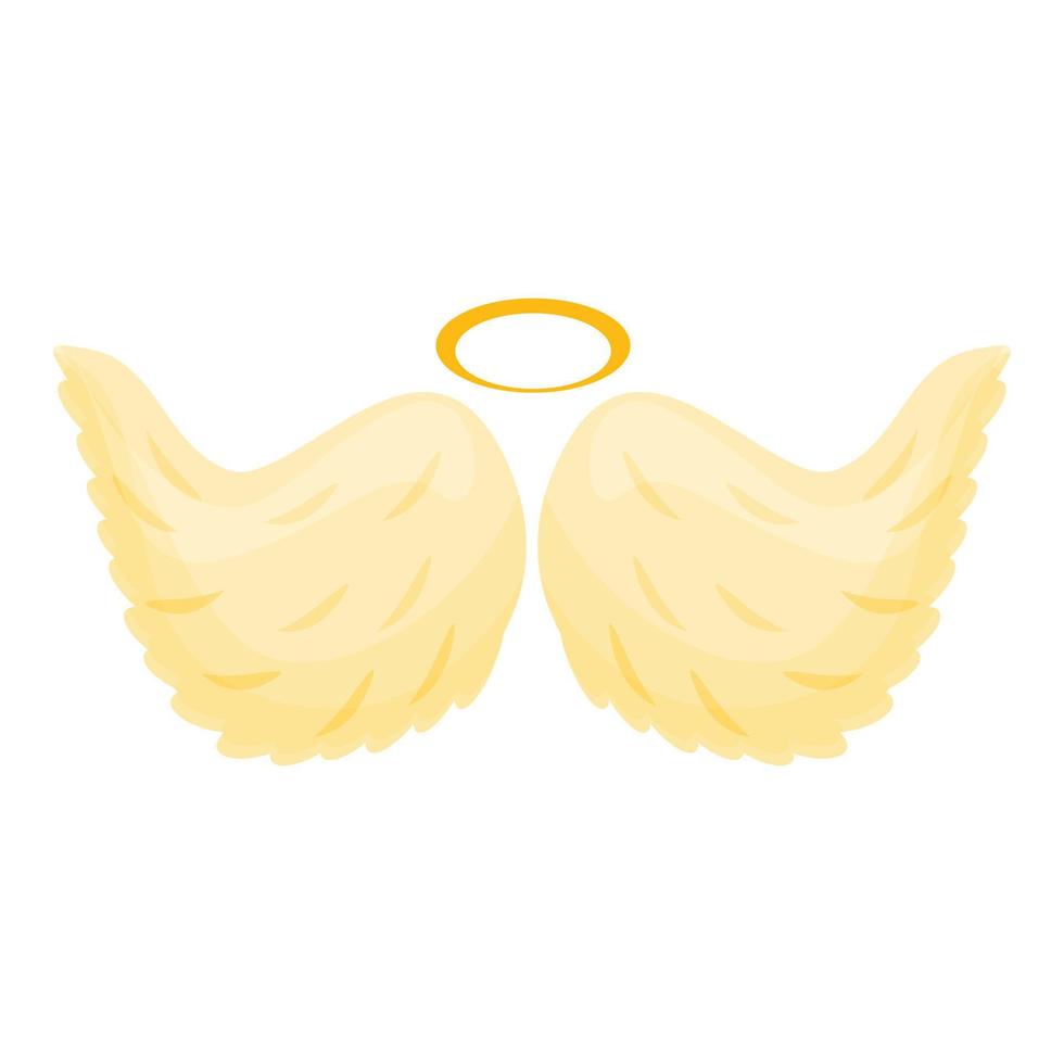 icono de alas sagradas, estilo de dibujos animados vector