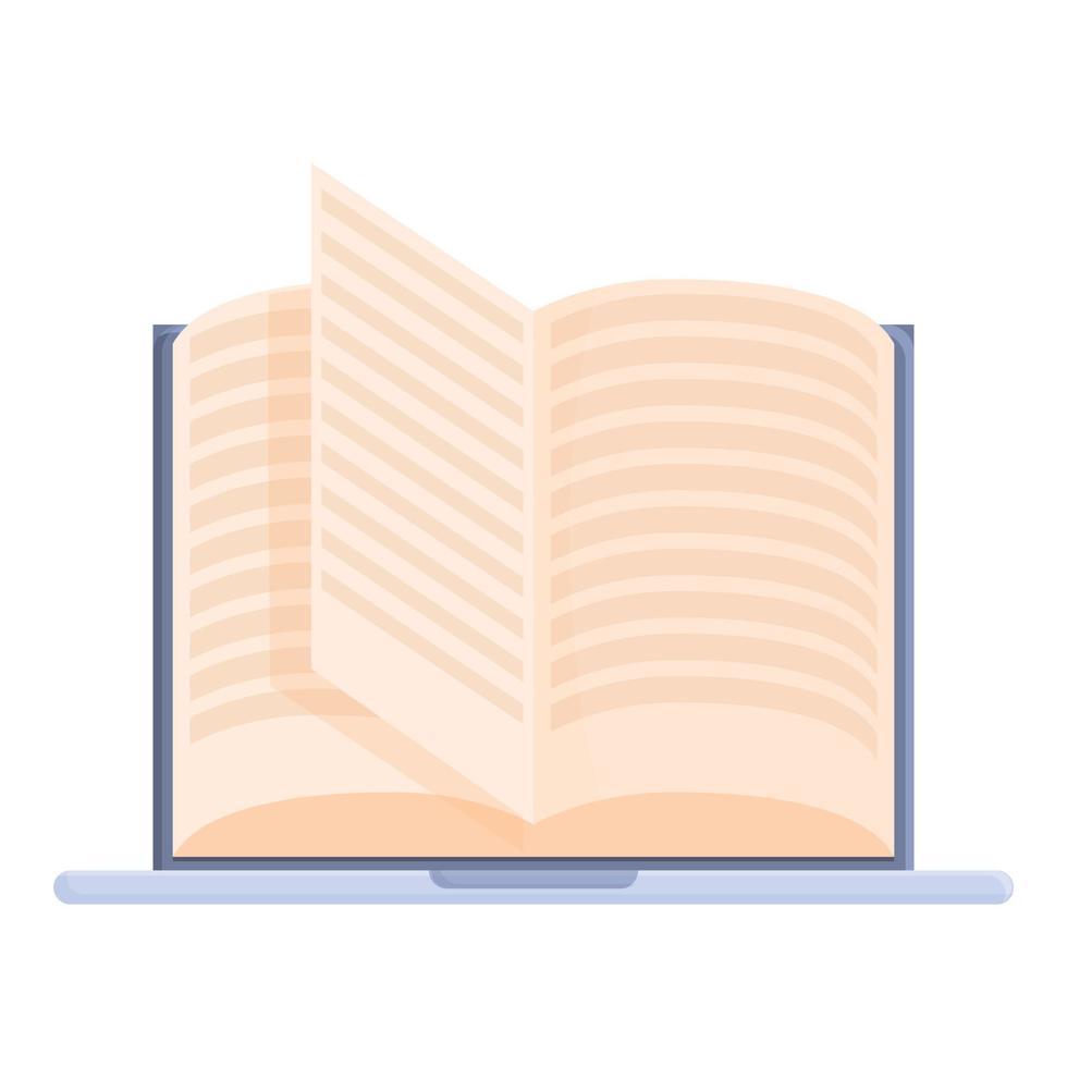 Online reading book icon cartoon vector. Computer test vector