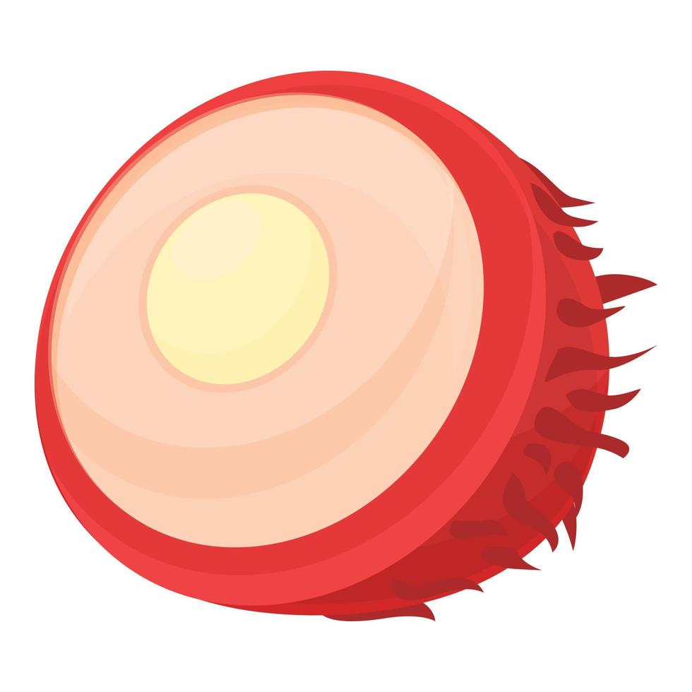 vector de dibujos animados de icono de rambután de frescura. fruta tropical