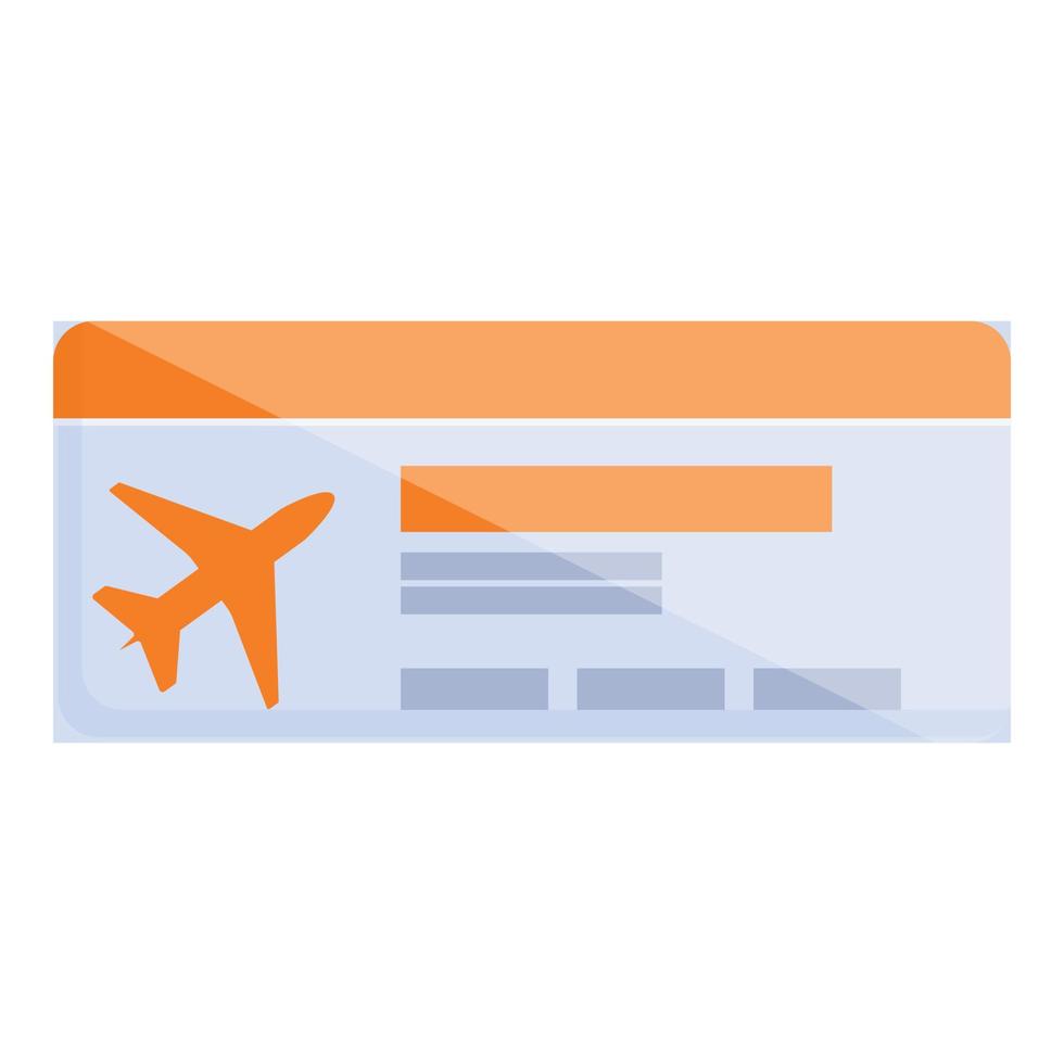 Plane ticket icon, cartoon style vector