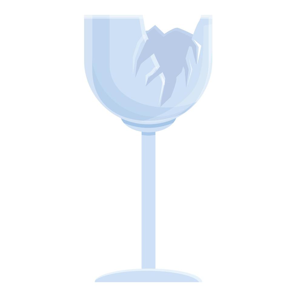 Damaged glass icon, cartoon style vector