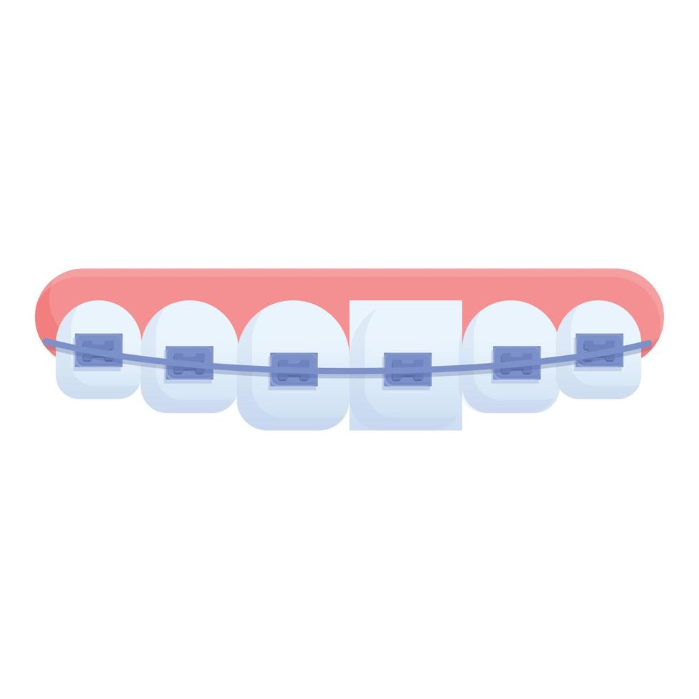 Tooth braces health icon, cartoon style vector