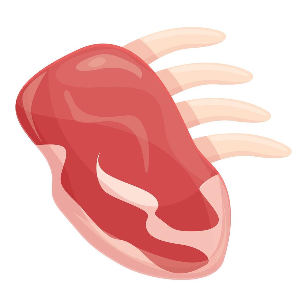 Beef raw meat icon cartoon vector. Pork food vector