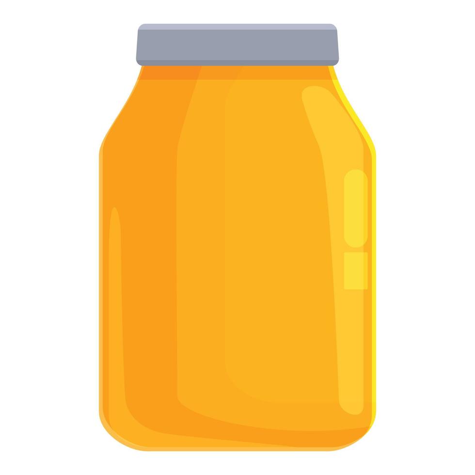 Golden liquid jar icon cartoon vector. Honey bee vector