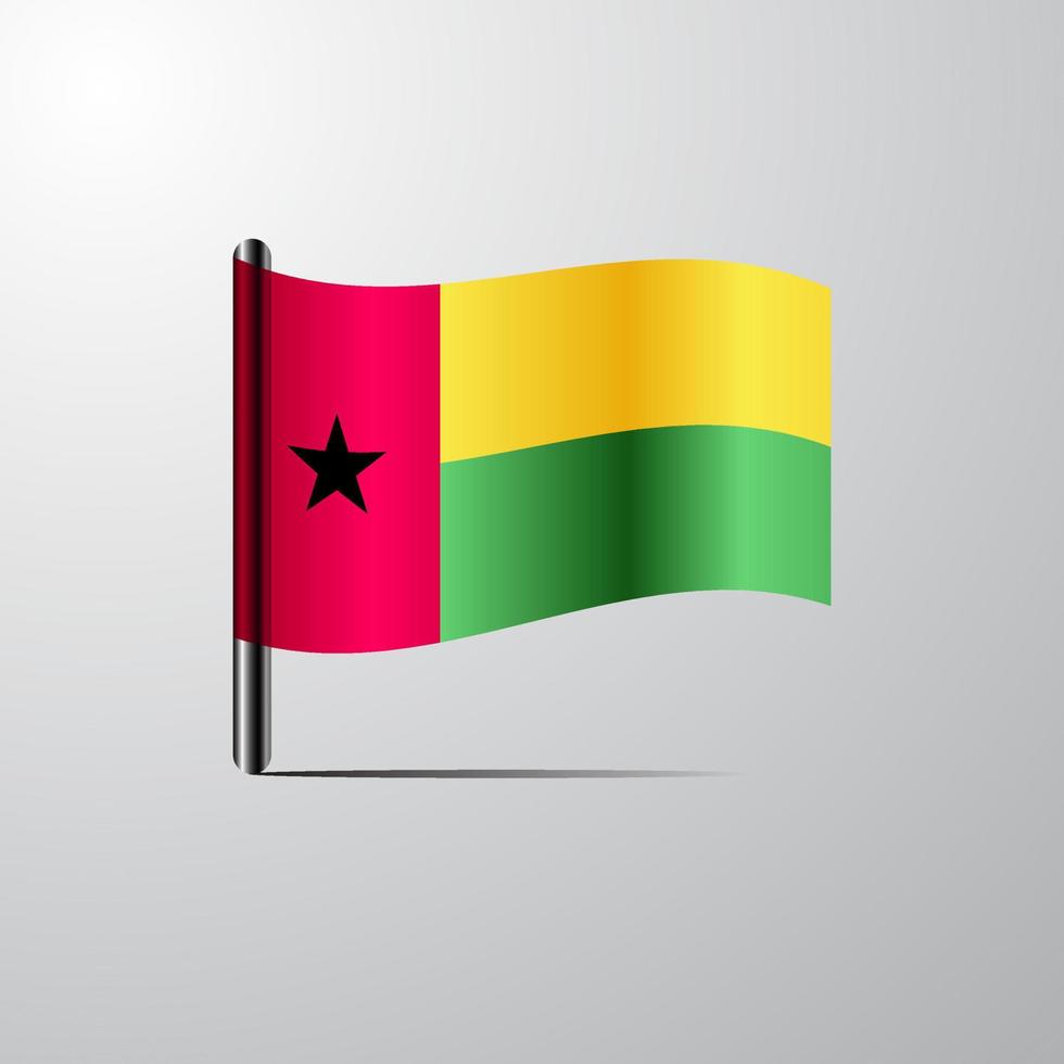 Guinea Bissau waving Shiny Flag design vector