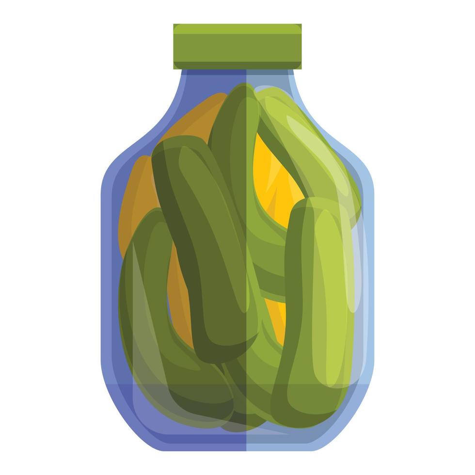 Pickled cucumbers icon, cartoon style vector