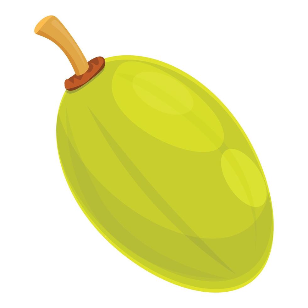 Green nut shea icon, cartoon style vector