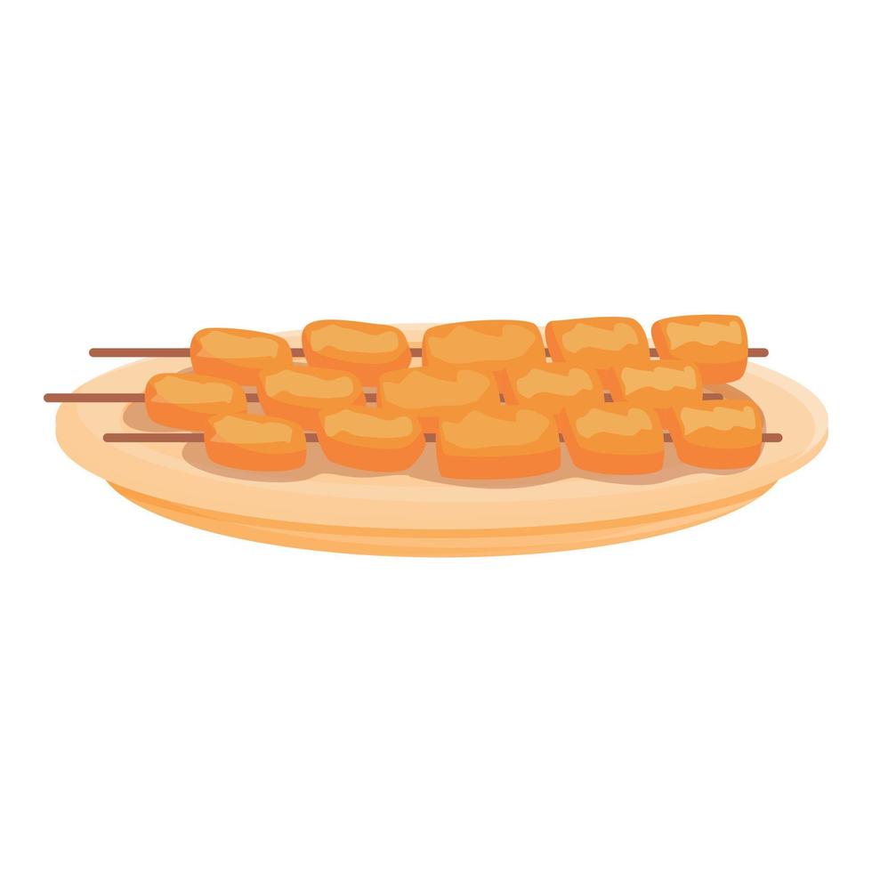 Korean grill icon, cartoon style vector