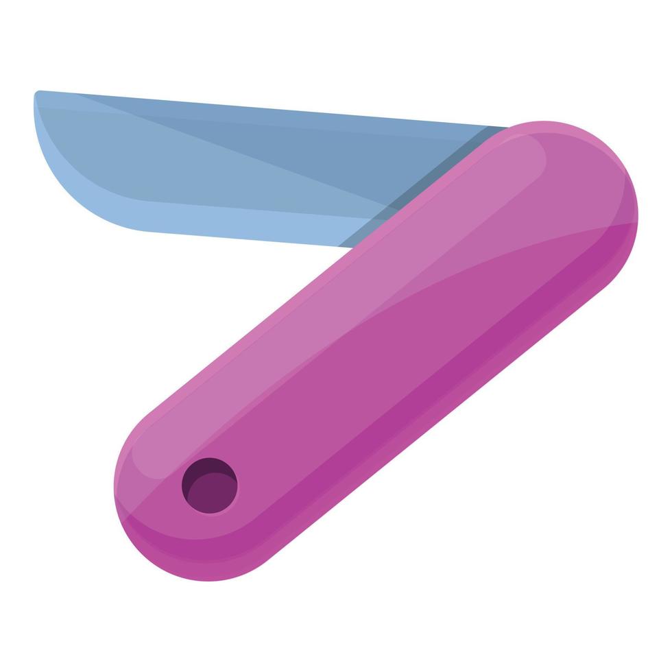 icono de cuchillo de bolsillo, estilo de dibujos animados vector