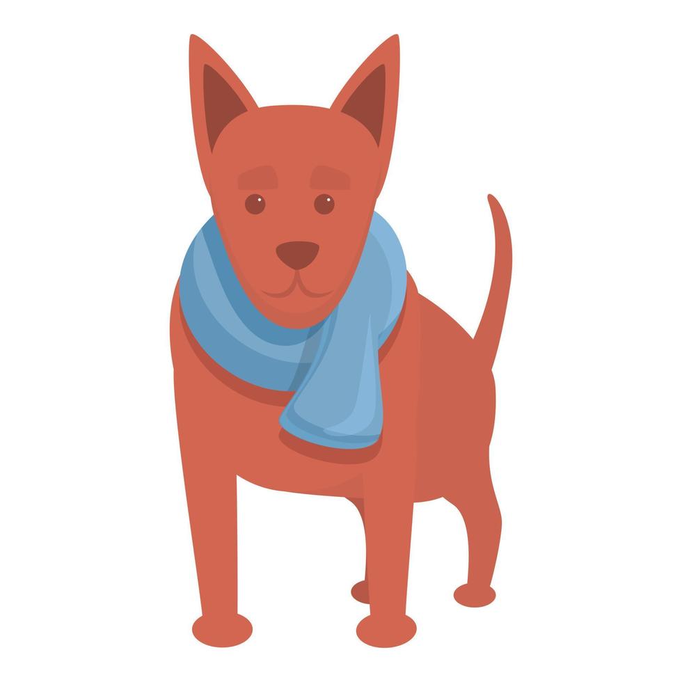 icono de ropa de perro bufanda, estilo de dibujos animados vector