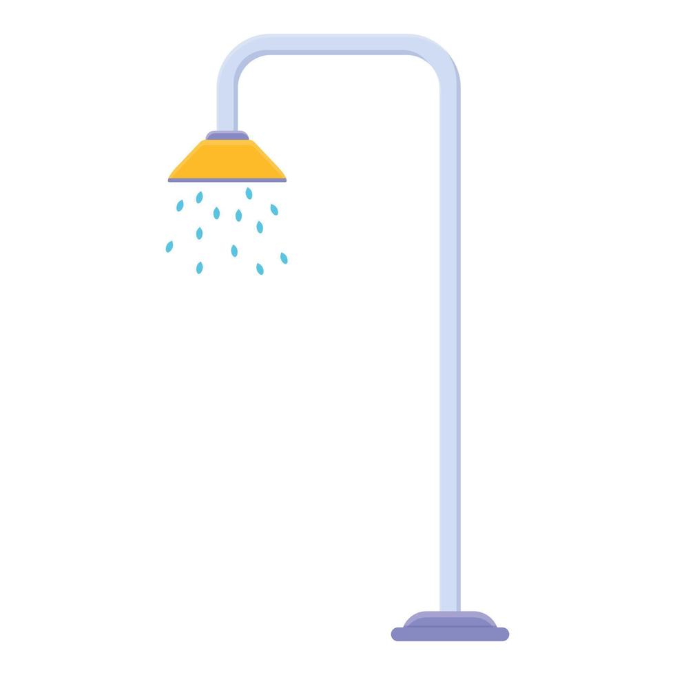 Shower at pool icon, cartoon style vector